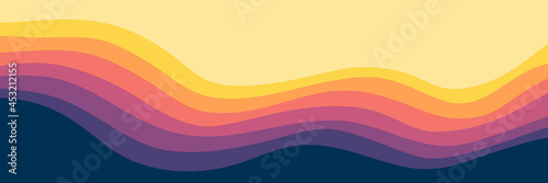 sunset color scheme wave pattern flat design good for wallpaper, background, backdrop design, and design template