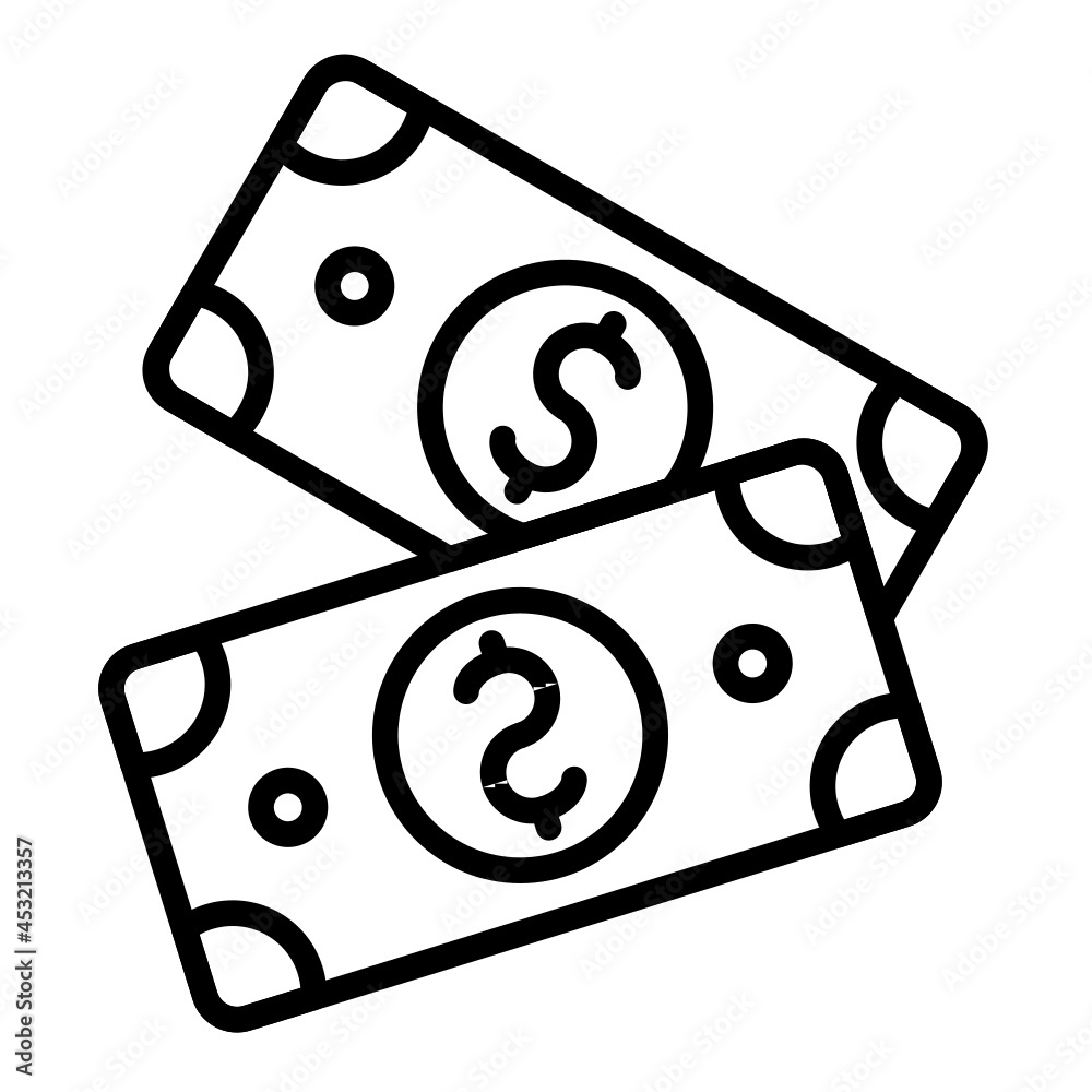 Money and dollars icon set Money and dollars icon set