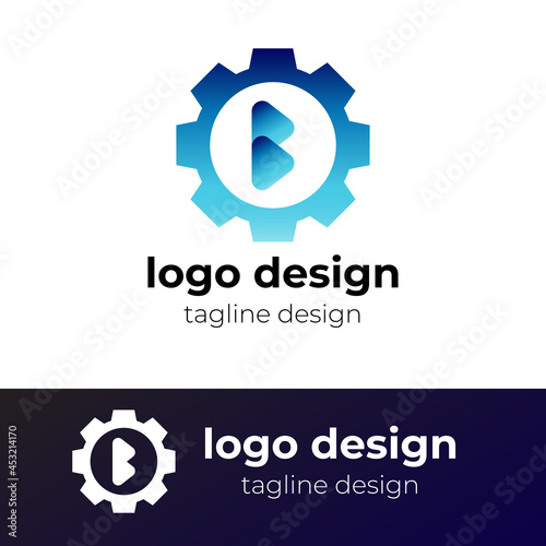 Logo letter B, logo technology