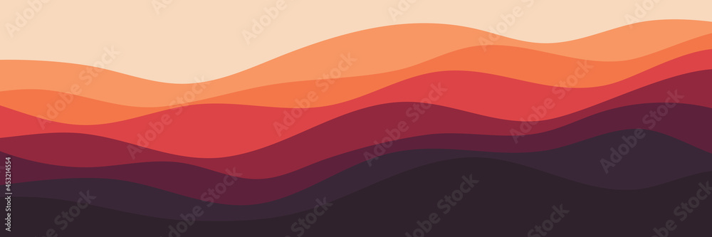 sunrise color scheme wave pattern flat design good for wallpaper