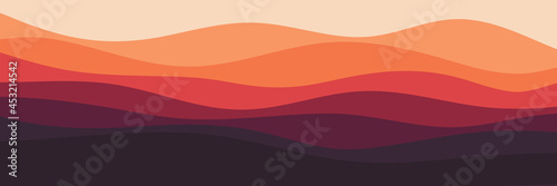 sunrise color scheme wave pattern flat design good for wallpaper, background, backdrop design, and design template