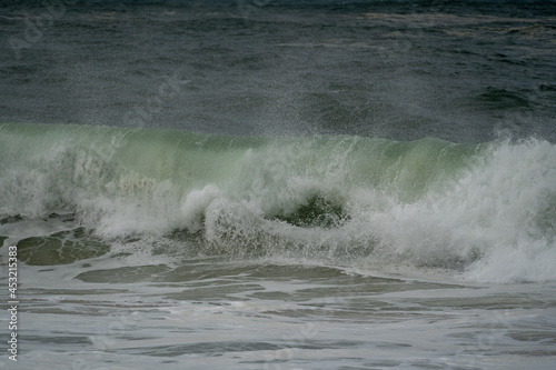 big waves breaking on the beach