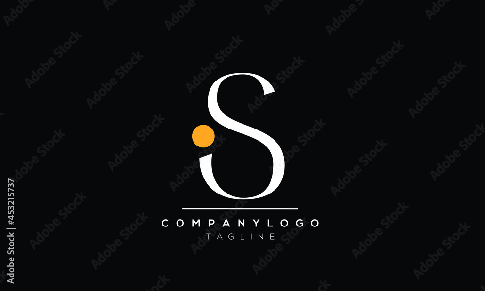 Abstract Letter Initial is si Vector Logo Design Template.