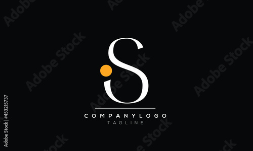 Abstract Letter Initial is si Vector Logo Design Template.