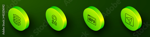 Set Isometric line Traffic light, Location, Gps device with map and Infographic of city navigation icon. Vector