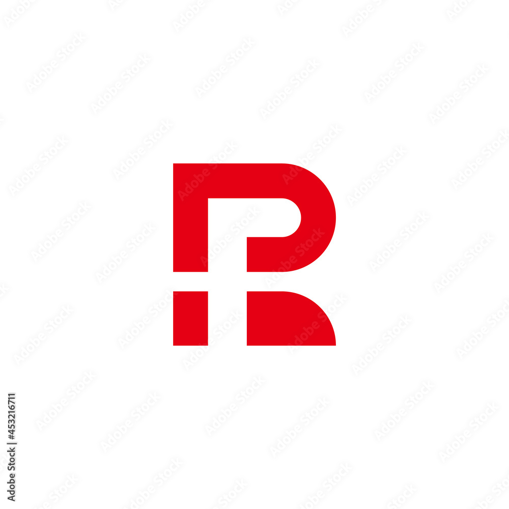 letter rf red negative space geometric simple logo vector letter rf red negative space geometric simple logo vector