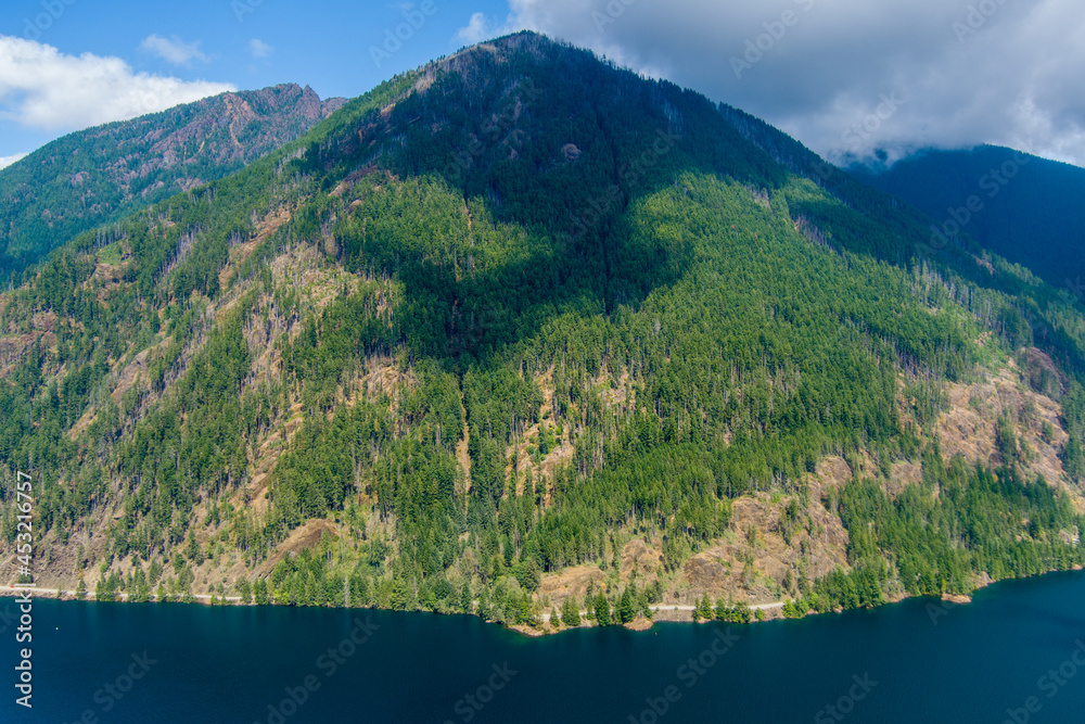 The Olympic Mountains at lake Cushman 