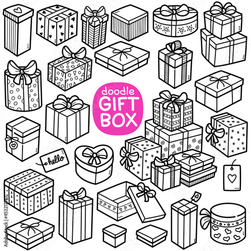 Gift Box Doodle Illustration
