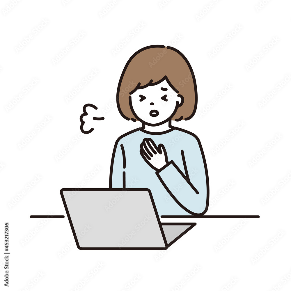 Fototapeta スーツ 女性 パソコン パニック イラスト Naklejamy Com