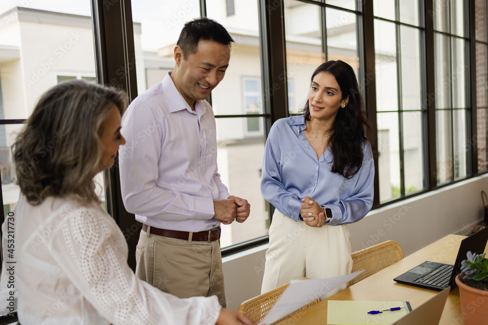 Business people meeting and discussing organizational structure