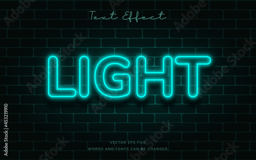 Neon light text effect