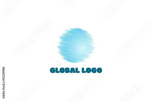 Vector logo element with abstract globe illustration. relevant usable general brands