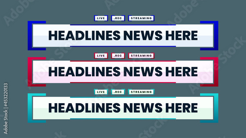 headlines news video lower third vector template