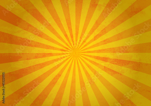 オレンジ　レトロ　ハロウィン　集中線　放射線　ビーム　背景　壁紙