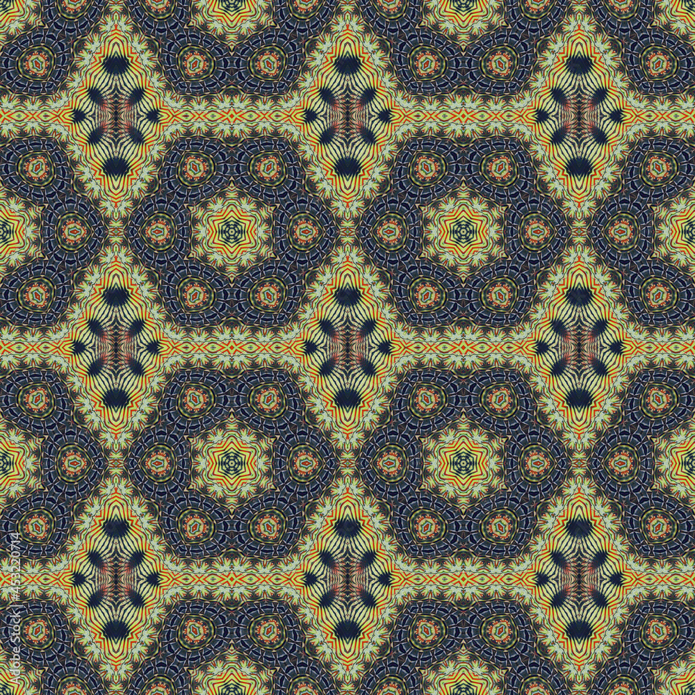 Abstract seamless pattern, background for fashion textiles. Design for fabric, wallpaper, paper, cover, weaving, packaging, tile, ceramics.