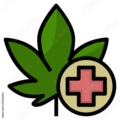 medical marijuana line icon