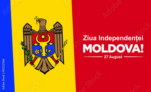 Ziua Independente (Moldovan text translate: Independence day of Moldova.  August 27, Vector Logo illustration.  photo