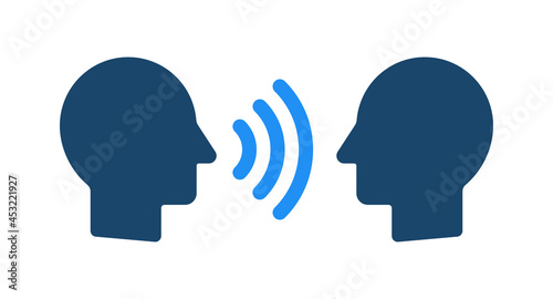 People speaking, talking, listening icon.