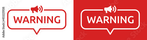 Warning message with megaphone symbol
