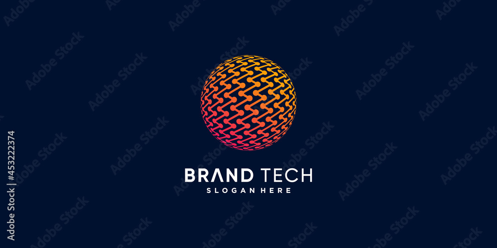 Globe tech logo with creative modern abstract concept part 4