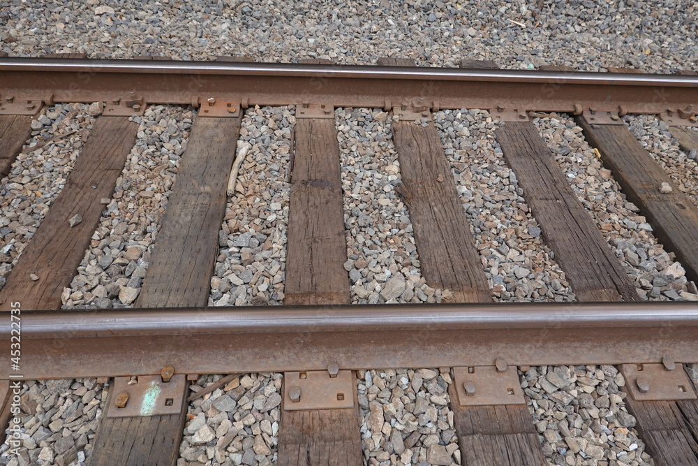 The track on a railway or railroad, also known as the permanent way, is the structure consisting of the rails, fasteners, railroad ties. The track on a railway or railroad, also known as the permanent way, is the structure consisting of the rails, fasteners, railroad ties.