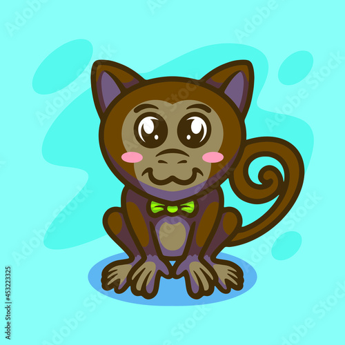 Cute tarsius mascot illustration design photo