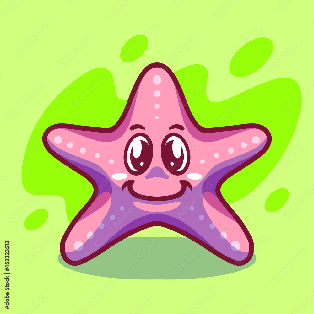 Cute starfish mascot illustration design Cute starfish mascot illustration design