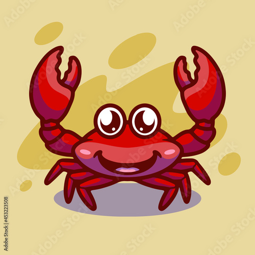 Cute crab mascot illustration design