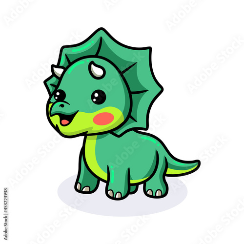 Cute little triceratops dinosaur cartoon