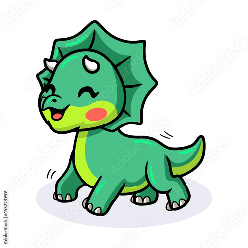 Cute little triceratops dinosaur cartoon
