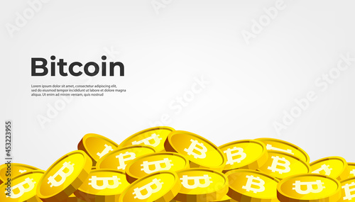 Bitcoin BTC banner. Bitcoin cryptocurrency concept banner background.