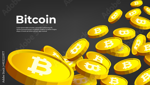 Bitcoin BTC banner. Bitcoin cryptocurrency concept banner background.