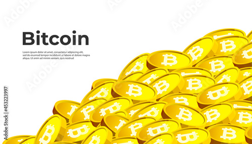 Bitcoin BTC banner. Bitcoin cryptocurrency concept banner background.