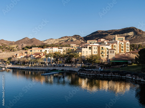 Sunny view of the lake landscape of Lake Las Vegas