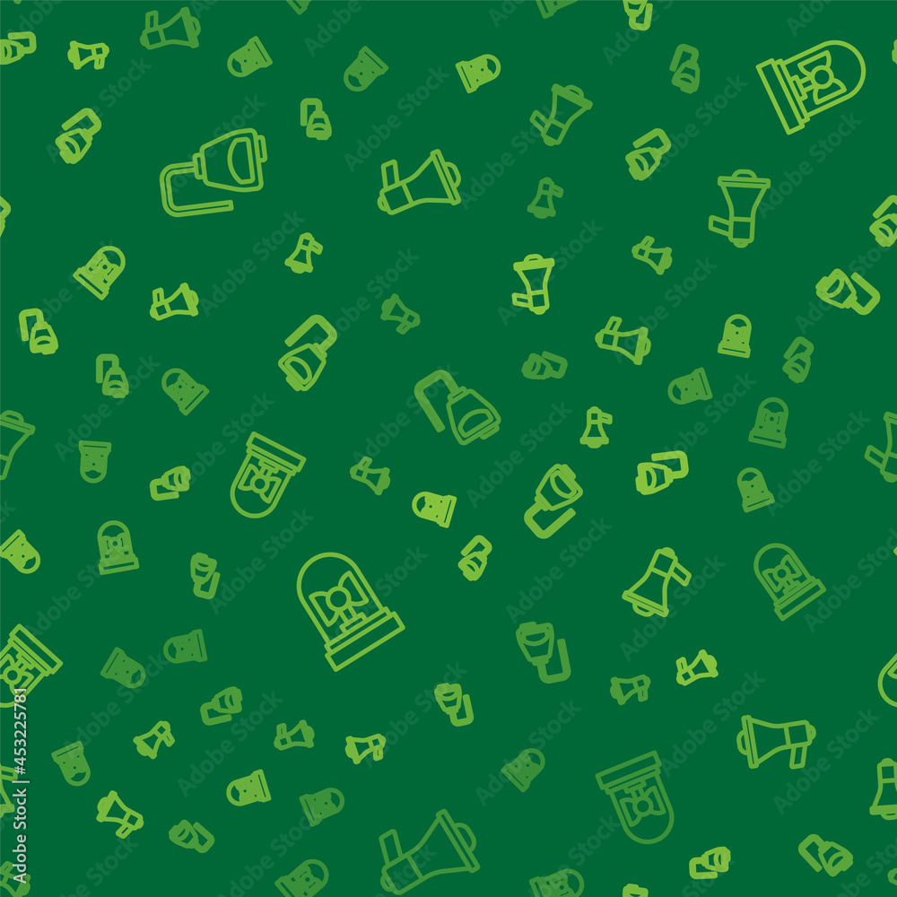 Set line Walkie talkie, Flasher siren and Megaphone on seamless pattern. Vector Set line Walkie talkie, Flasher siren and Megaphone on seamless pattern. Vector