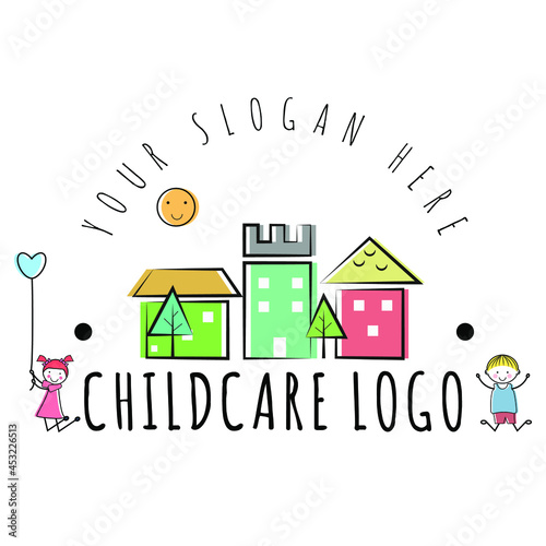 A childcare logo template