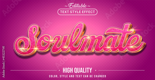 Editable text style effect - Soulmate text style theme.