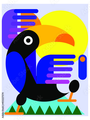 Geometric bird chicken farm animal icon,shapes,line, vector illustration.