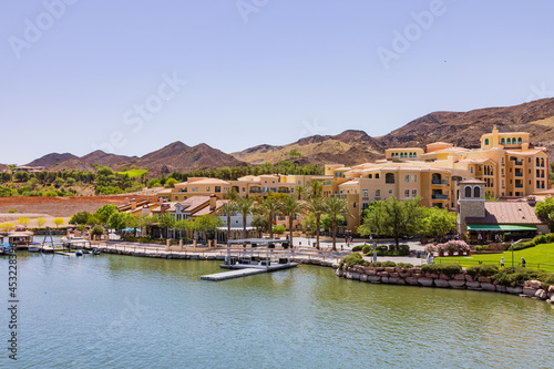 Sunny view of the lake landscape of Lake Las Vegas