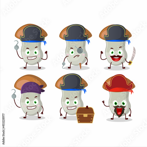 Cartoon character of aspen with various pirates emoticons