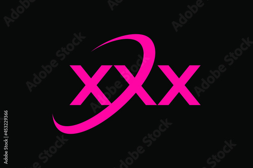 Typography of XXX with unique on 'X' letter ready to use.
