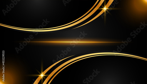 Vector rounded in golden colors isolated on black background for concept of luxury background and banner