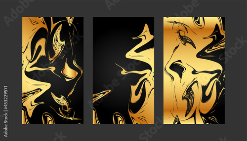 Vector golden marble in sisolated on black background for concept of luxury background and banner photo