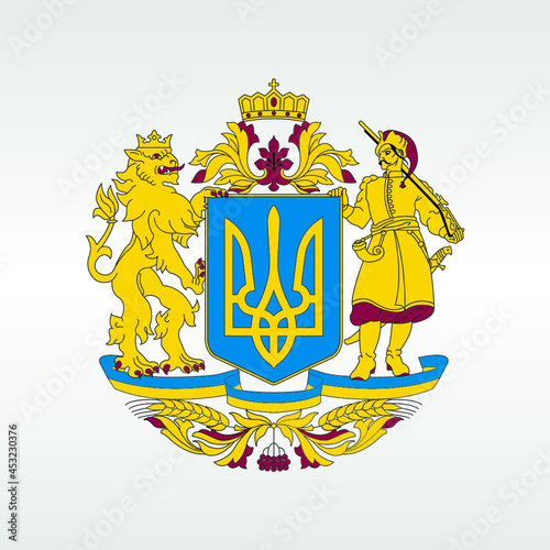 The national emblem of Ukraine, large coat of arms of Ukraine
