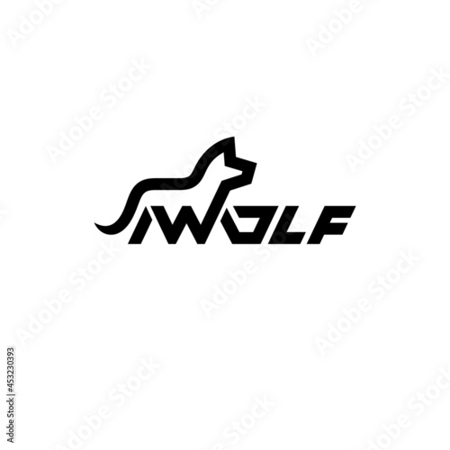 Wolf wordmark, creative logo design.