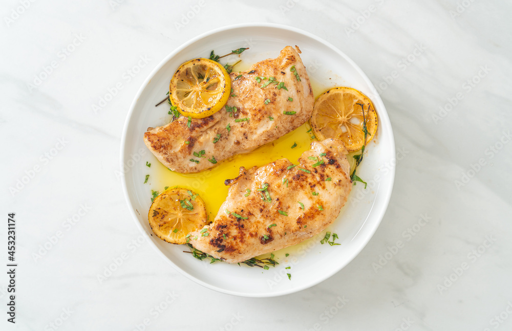 grilled chicken with butter, lemon and garlic grilled chicken with butter, lemon and garlic