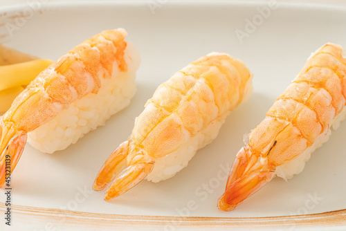 Shrimps Sushi or Ebi Nigiri Sushi