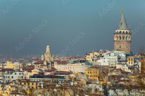 View to Galata district across Bay of Golden Horn. Turkey