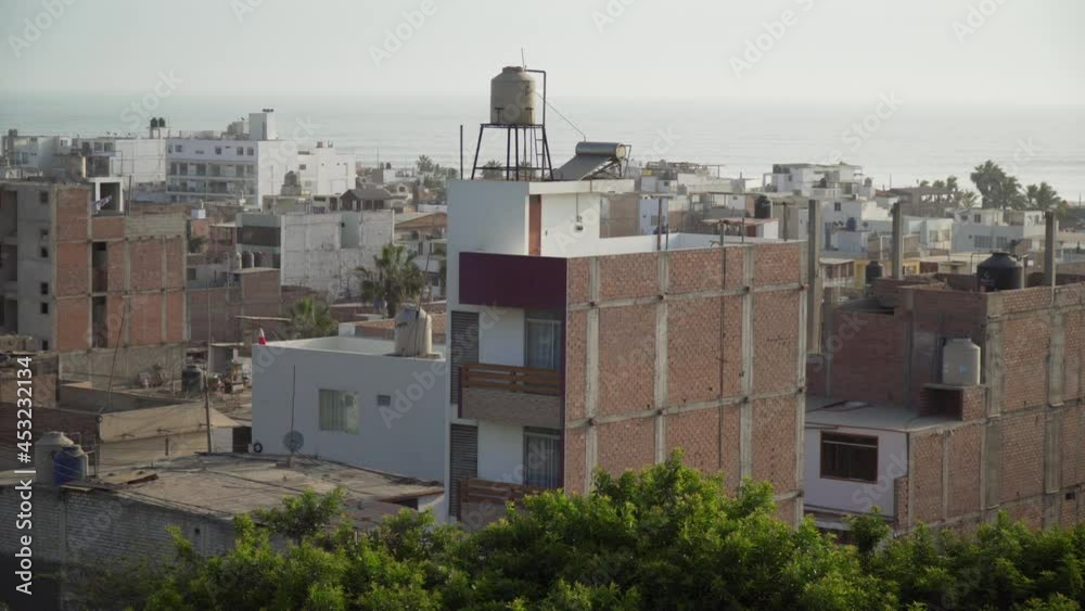 A view of new urban development in close proximity to the ocean in Huanchaco, Trujillo, La Libertad, Peru A view of new urban development in close proximity to the ocean in Huanchaco, Trujillo, La Libertad, Peru