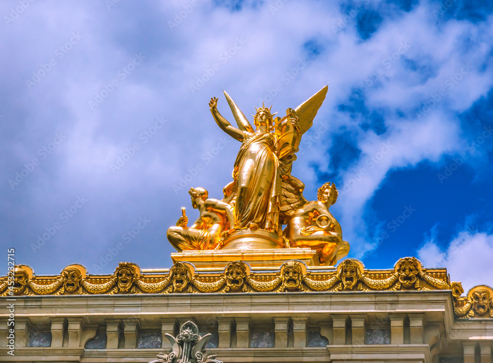 Golden Harmony Statue National Opera Paris France